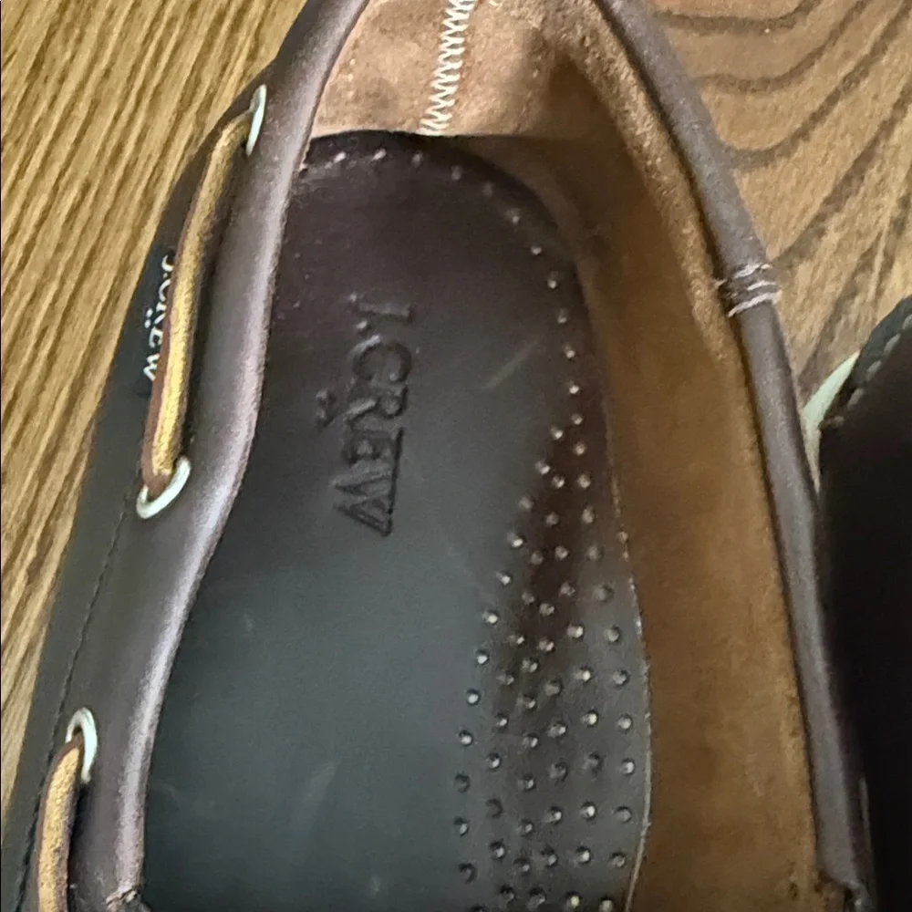J. Crew Dark Brown Leather Boat Shoes Brand new without box size 12